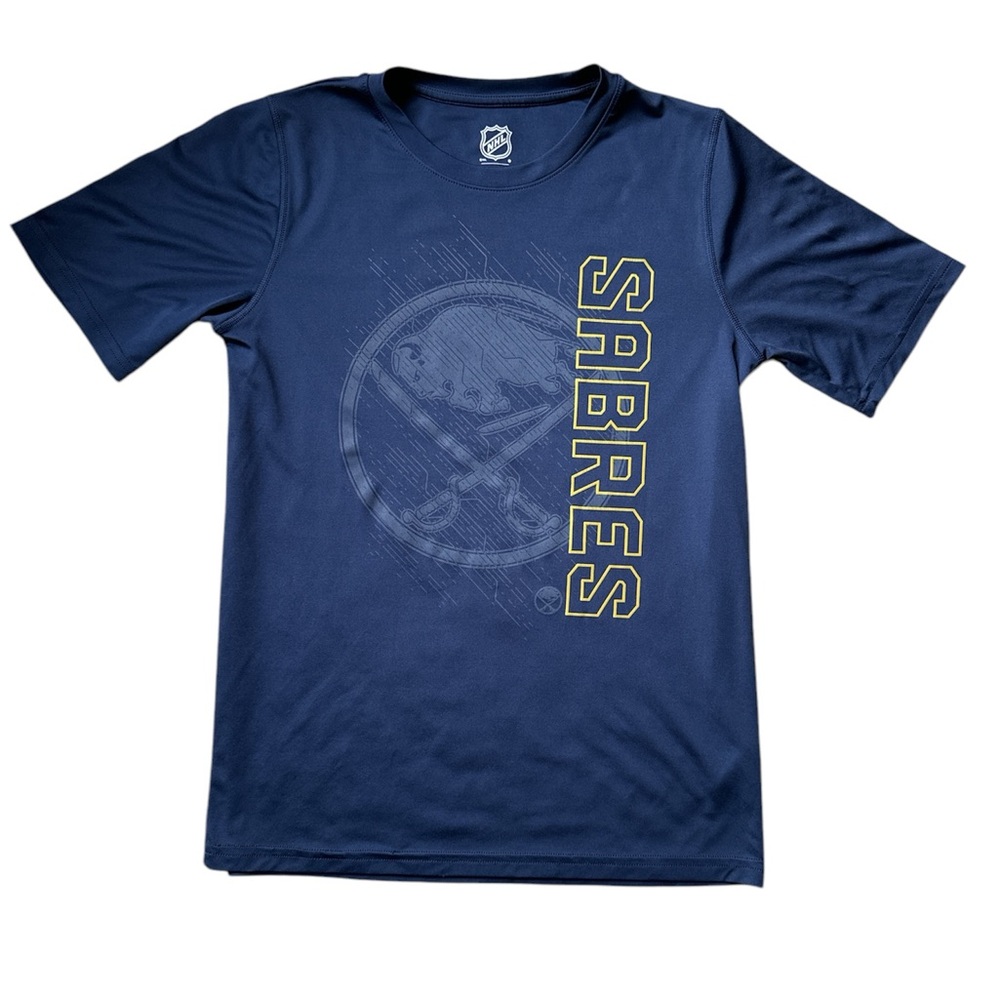 NHL brand Buffalo Sabres hockey short sleeve active athletic material shirt